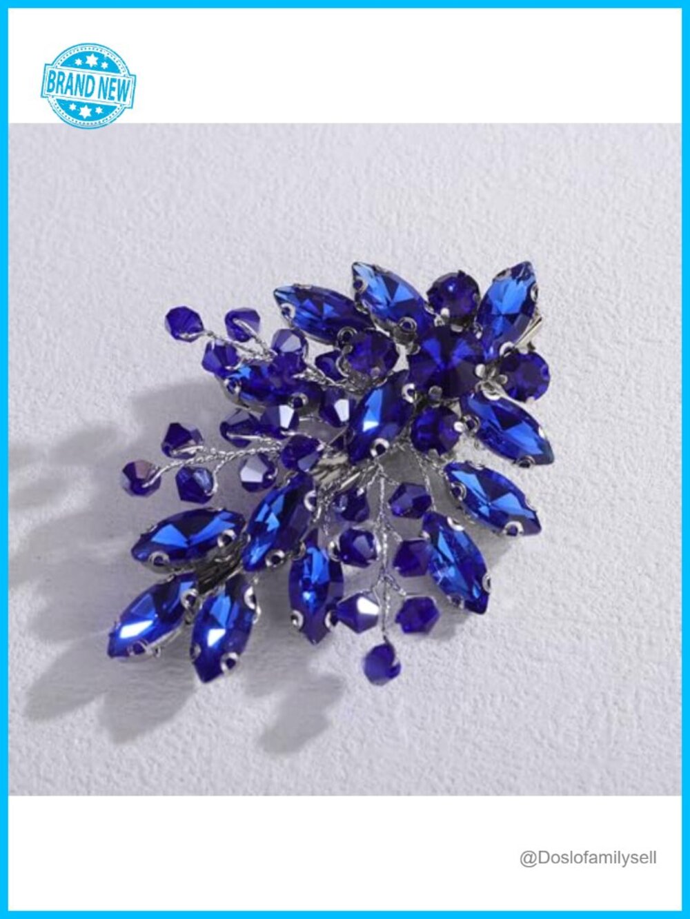 Rhinestone Beads Silver Hair Clip Side Headpiece Wedding